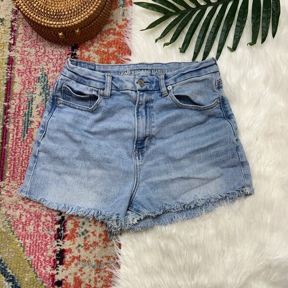 AE American Eagle Curvy Mom Jean Shorts 6 Summer High Waist High Rise - Picture 1 of 5